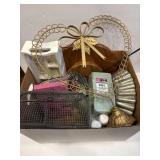 Lot box of home decor and more