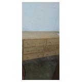 Wicker 6 drawer dresser 53x17x29in