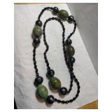 Black and green beaded necklace