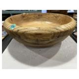 14 in hand turned wooden bowl