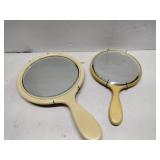 2 vintage hand mirrors