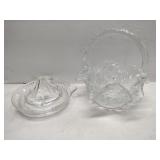 Westmoreland clear glass basket in clear glass