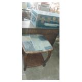 Slate top end table,  trunk/chest , & 6 drawer