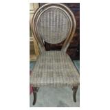 Wicker armless chair with chair cushions