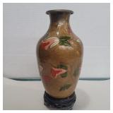 Cloisonne flower vase 8.5in