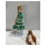 Vintage doll and a kangaroo plush