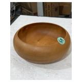 Signed wooden salad bowl 8 inches