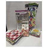 Bag of stickers, and rub on transfers napkins of