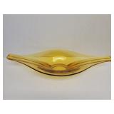 Vintage Viking Art Glass amber centerpiece bowl