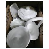 lot of white milk glass
