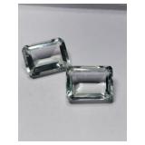2 clear rectangle simulated gems