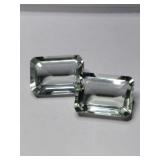 2 clear rectangle simulated gems