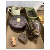 Vintage items, pottery, gloves, snail and more