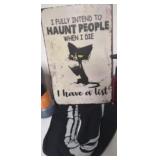 Vampire Soap, Metal Cat Sign & large bottle of