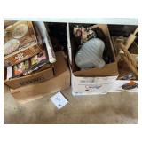 Depression glass, rolling pin, decorative items,