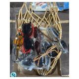 Various sunglasses, shades, beaded hanger