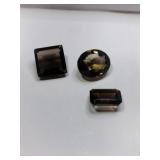 3 gray  simulated gems