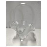 Fenton frosted glass basket