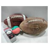 Vintage football baseball golf balls