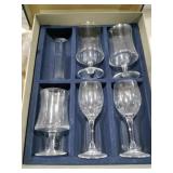 Five crystal glasses