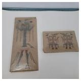 Signed Native American sand art 10inx 4in  6in x