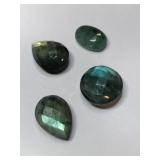 4  green simulated gems