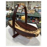 Collapsing handmade wooden basket 13x6