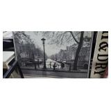 Ikea Black and white with red bike river/city