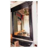 Black wood beveled wall mirror 33"x25"with black