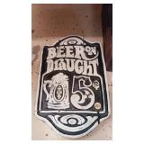Heavy plaster Beer Draught Sign 18"x11 1/2"