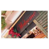 Black & Red Welcome Christmas sign 32"x9"
