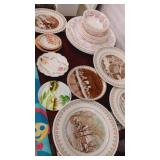 Large group of collectible plates and dinnerware