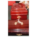 Vintage jewelry boxes cherry wood marked made in