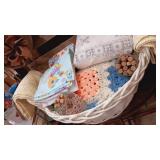 Vintage tea towels, table cloth & more with