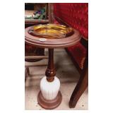 Ash Tray Stand with Amber Glass Ash Tray 19"x11"