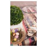 Group of shells, eggs,  greenery