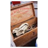 The Boys Standard old wood Tool box with apron,