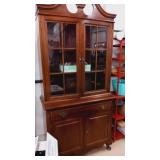 Hataways Cherry wood curio/china cabnet glass