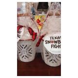 2 Metal Texas snowball fight bucket for indoors,