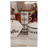 Metal coffee decanter & filter holder. 4 coffee