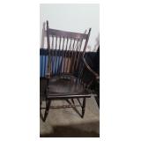 Vintage dark wood spindle chair