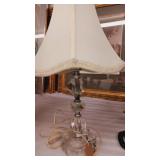 Crystal glass lamp with shade.18"