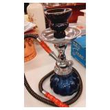 Hookah pipe blue glass base 10"