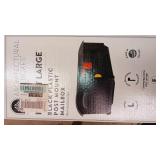 Large black plastic post mount mailbox