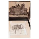 2 historic pictures 16x14" 18x15"