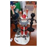 Christmas. Lighthouse lights up plus plastic