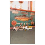 Large Fishing wall case 20"x11" & vintage