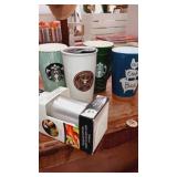 Coffee Mugs Starbucks x3 , Misty olive oil &