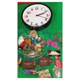 Large collection of Key Chains plus a wall clock