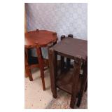 2 heavy small wood tables.18x11"